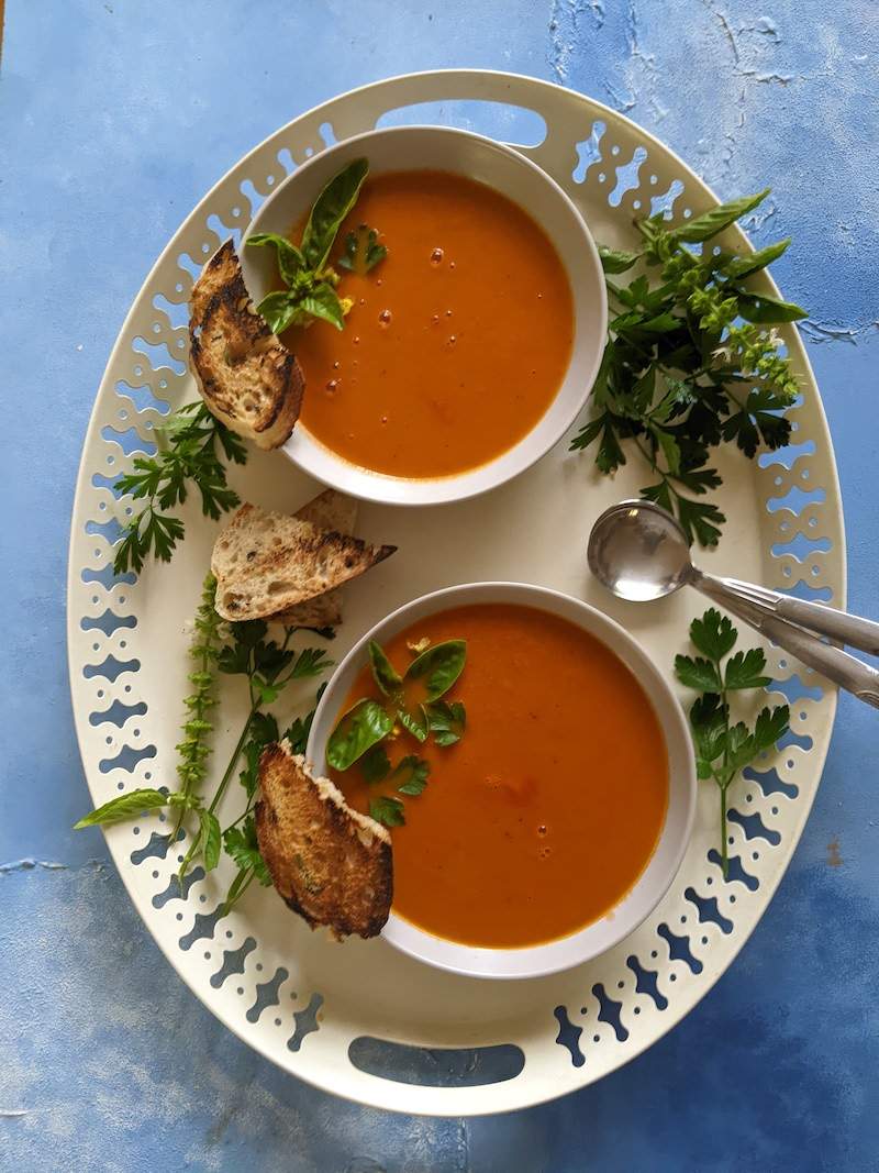 Instant tomato soup (not from the packet)