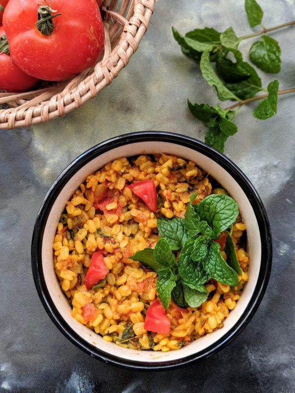 tomato-mint-moongdal-02 Tomato and mint flavoured moong dal