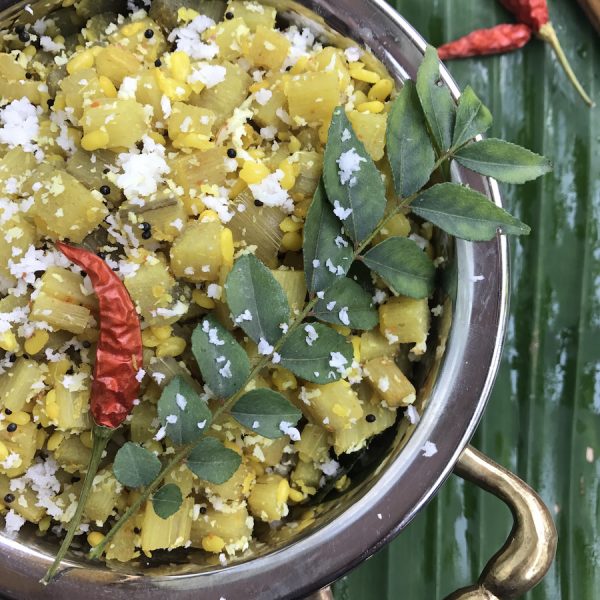 banana-stem-curry-vazhaithandu-moong-dal-recipe