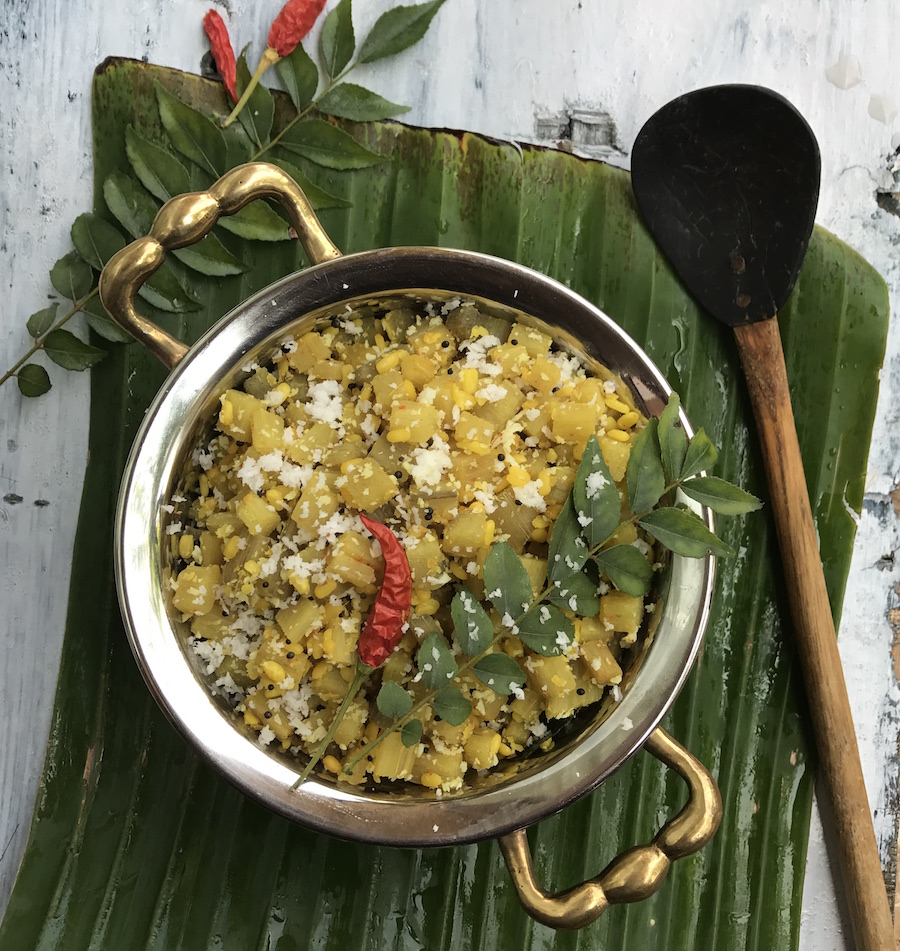 banana-stem-curry-vazhaithandu-moong-dal-recipe