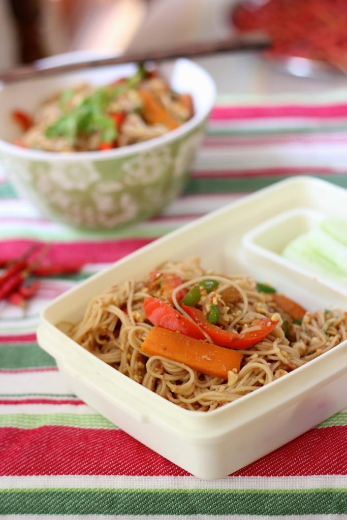Lunchbox Ideas Vegetable Peanut Noodles Recipe Saffron Trail