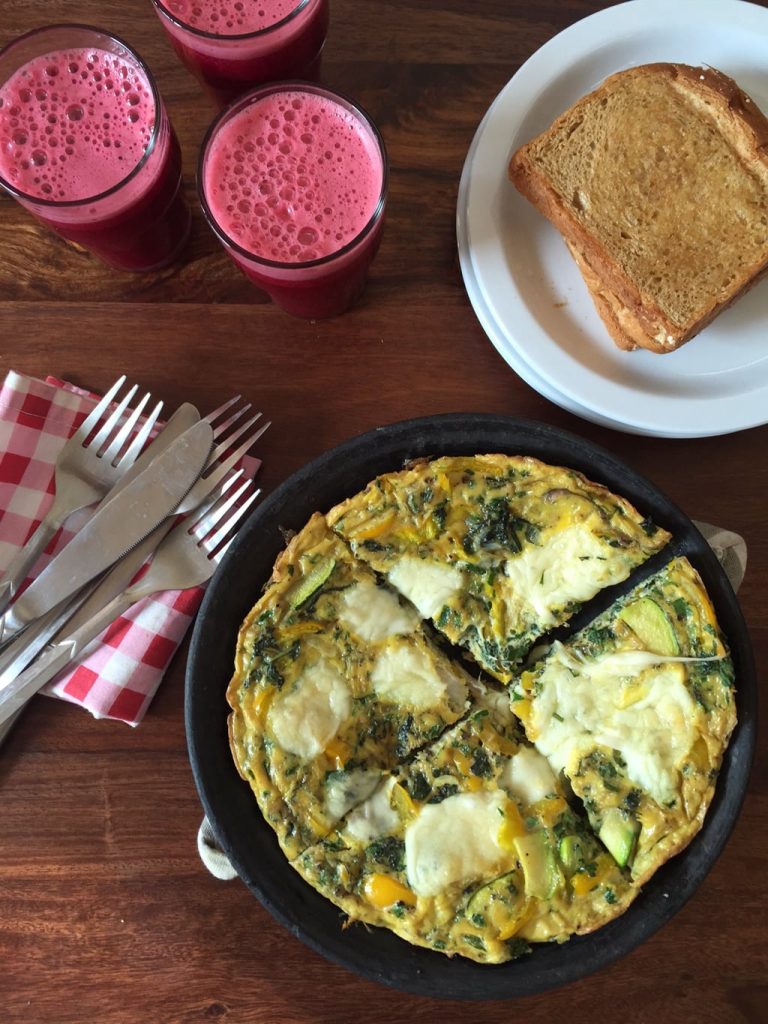 Spinach and Bell Pepper Frittata Recipe | Saffron Trail