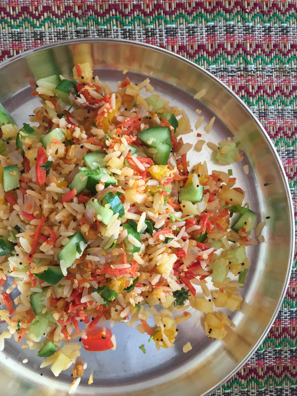 Vegetable Poha - Aval Upma Recipe | Saffron Trail