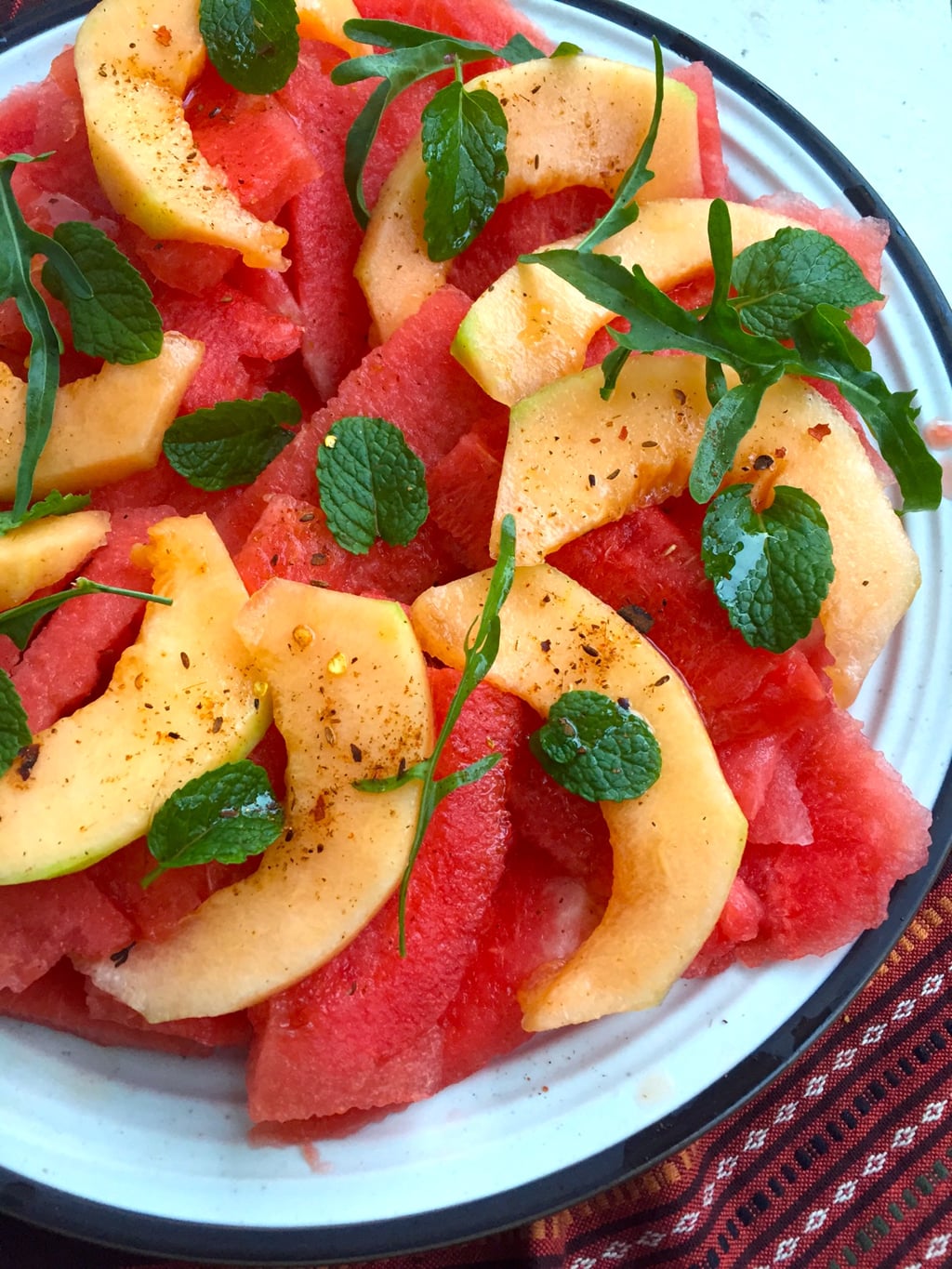 Watermelon Cantaloupe Salad 