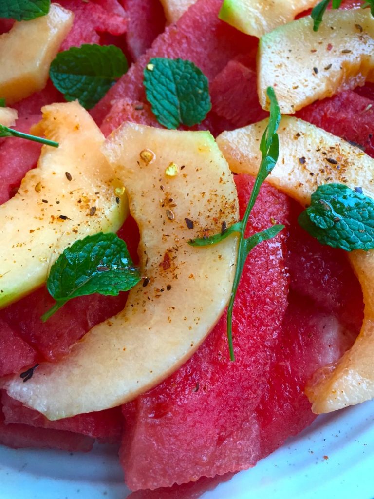 Watermelon Cantaloupe Salad Recipe for Summer Saffron Trail