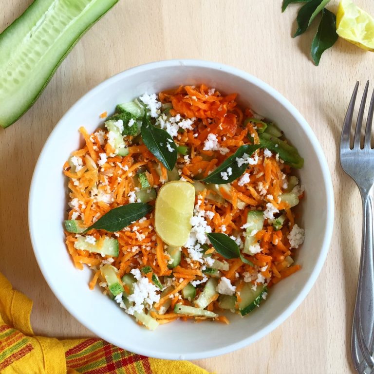 Easy Shredded Carrot Salad with Coconut Recipe Saffron Trail