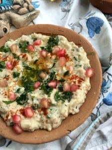 Moutable Mutabal - A Middle Eastern Eggplant Dip Recipe | Saffron Trail