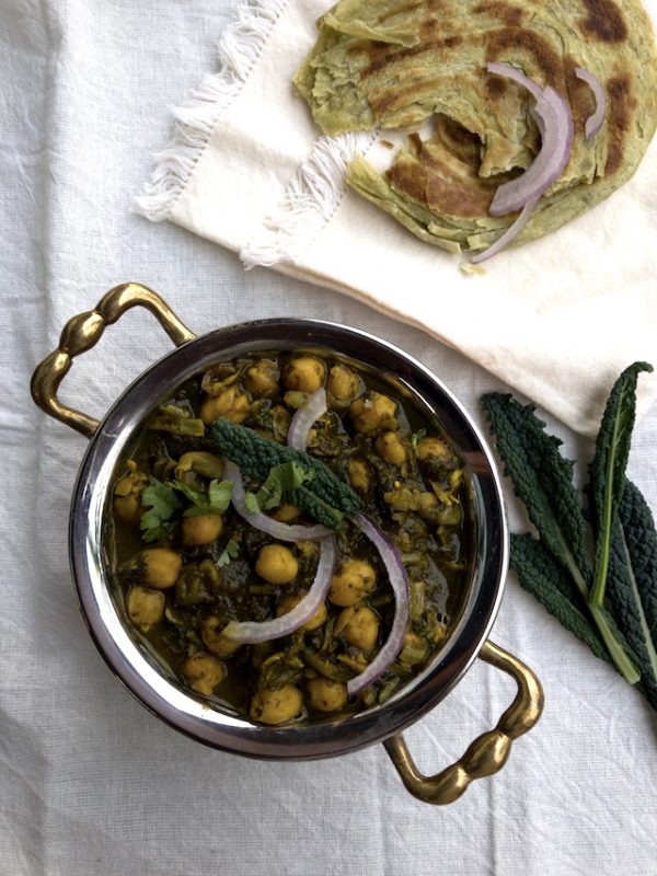 Indian style kale curry with chickpeas Kale Chole