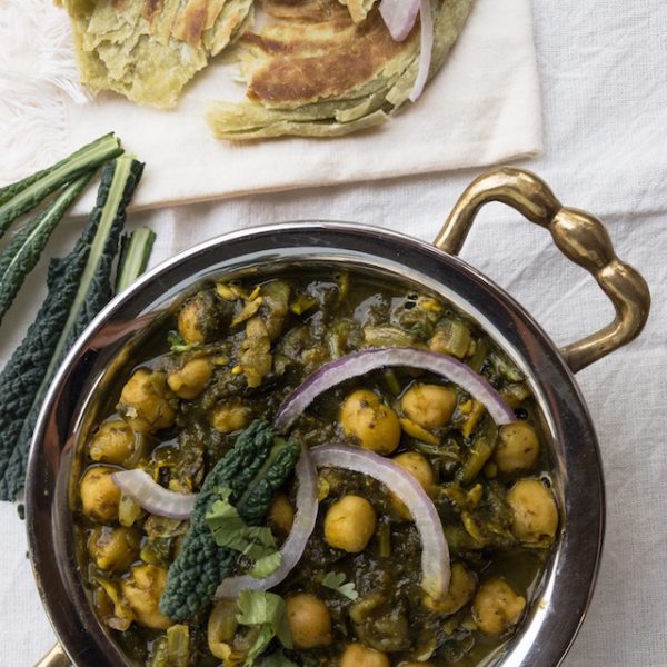 Indian style kale curry with chickpeas