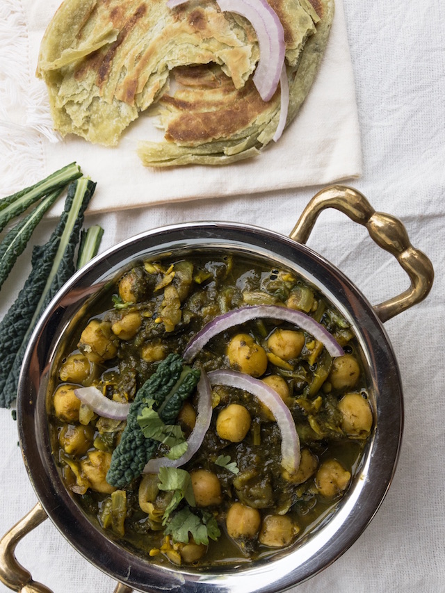 Indian style kale curry with chickpeas