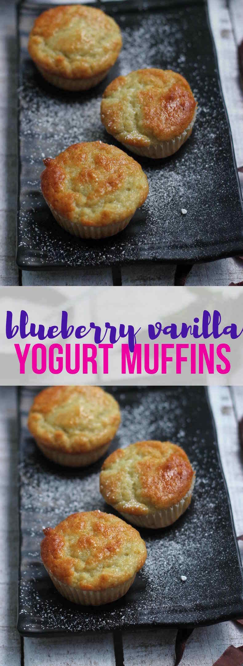 These Blueberry Vanilla Yogurt Muffins made with the addition of blueberry and vanilla yogurt are deliciously fruity muffins that you can make even if you don't have blueberries on hand