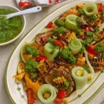 Corn cucumber salad with Chimichurri sauce