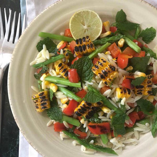 grilled corn salad with orzo