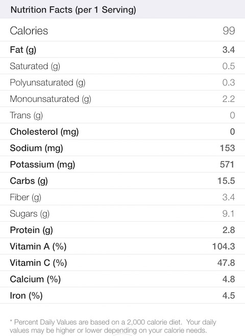 spiralized salad nutrition info