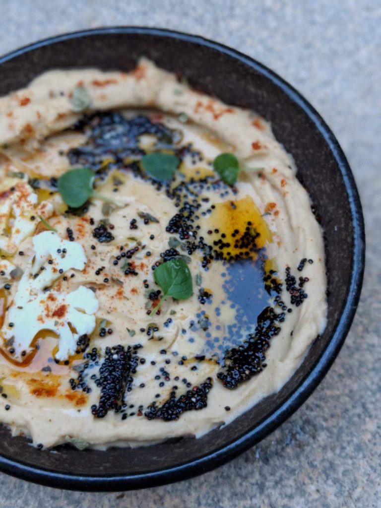 Tandoori Cauliflower Hummus with Crispy Quinoa An Unusual Hummus Recipe
