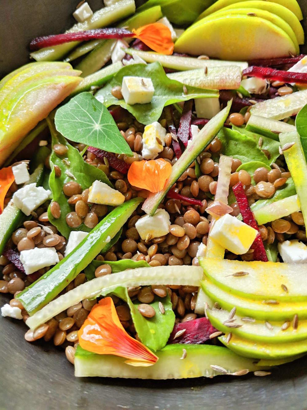 lentil salad with feta