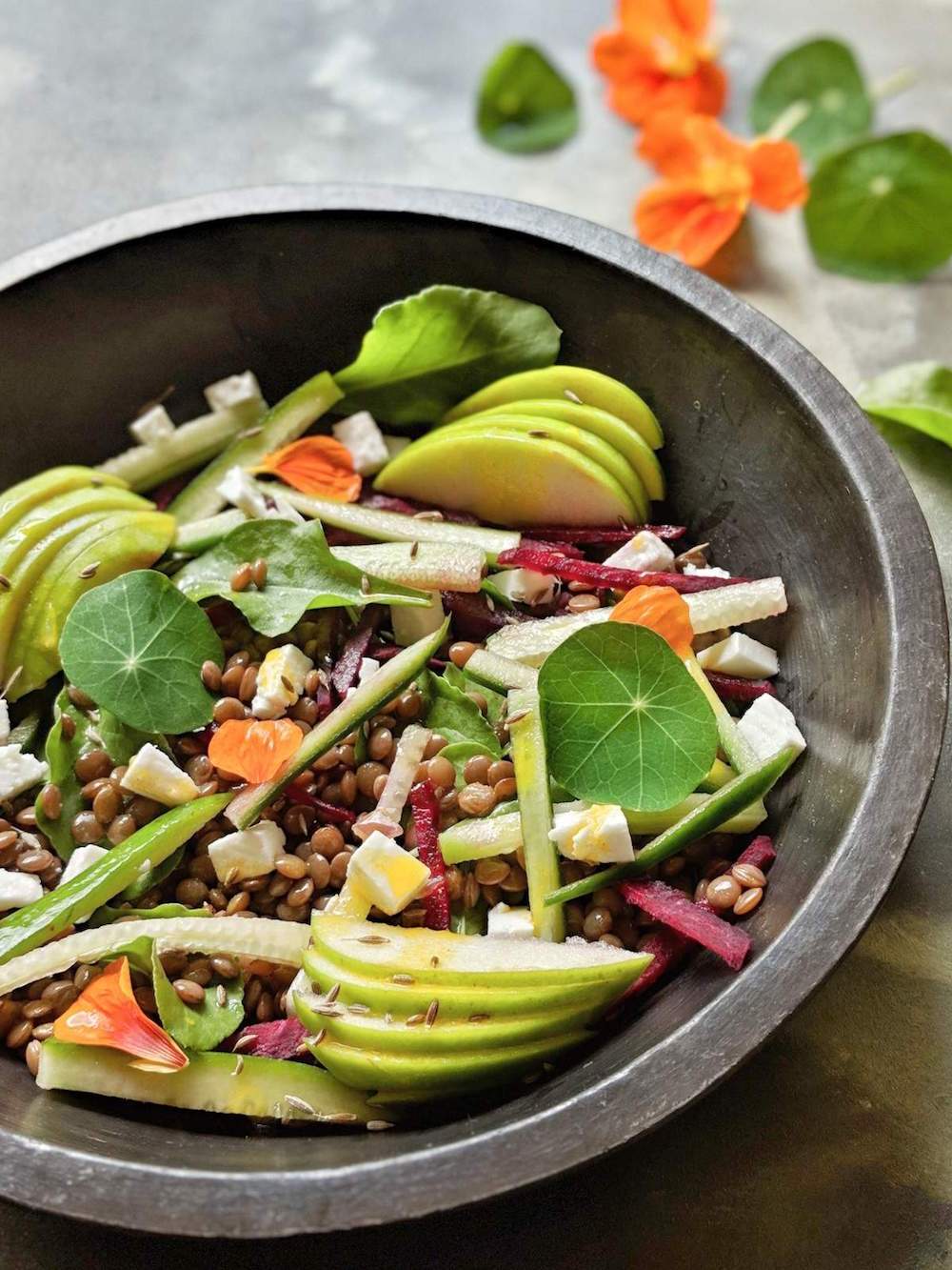 lentil salad with feta