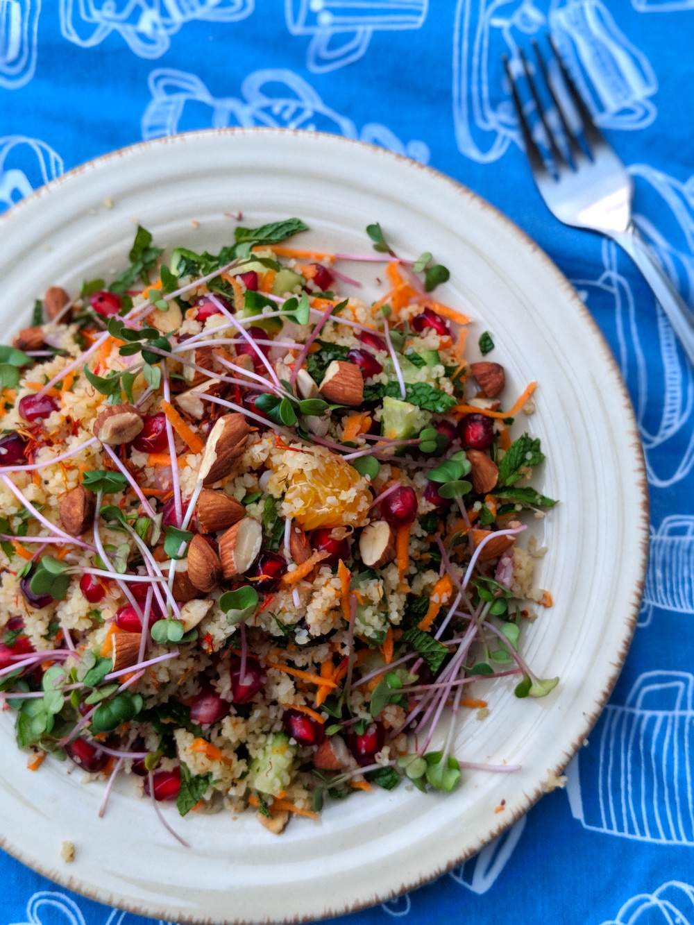 rainbow vegan bulgur salad