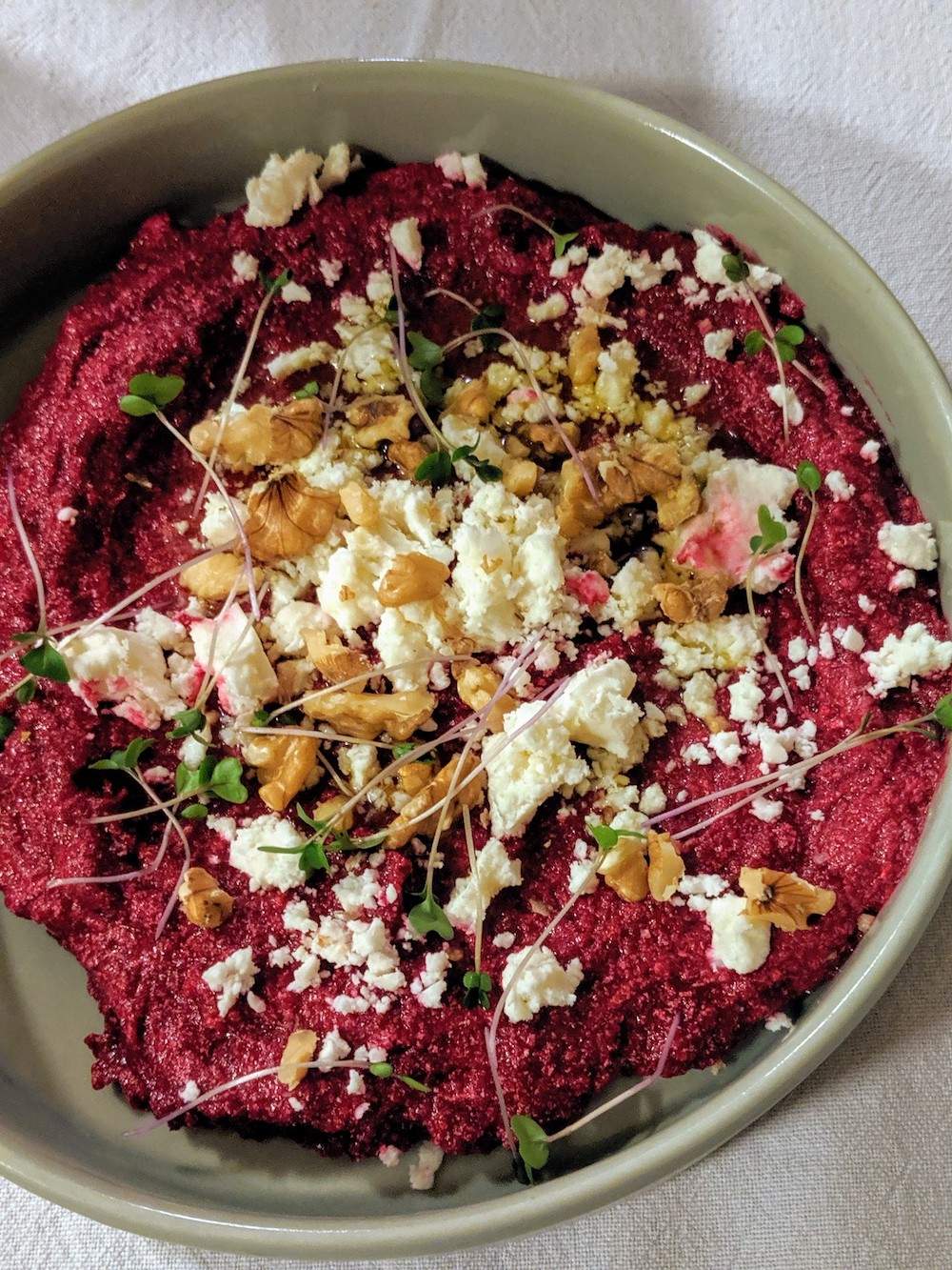 beet feta walnut dip