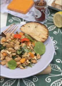 bean mushroom spinach salad